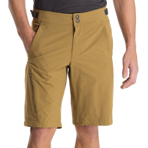 ✨ MEC Crinkum Plus Shorts Padded Mustard Brown Mountain Biking Size 36 - Picture 1 of 16